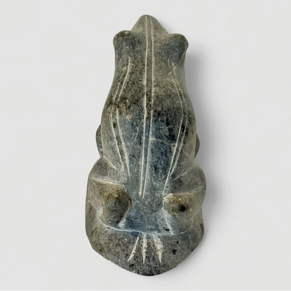 Vintage Hand-Carved Chinese Soapstone Frog Figurine Sculpture Stone Carving - Picture 6 of 9